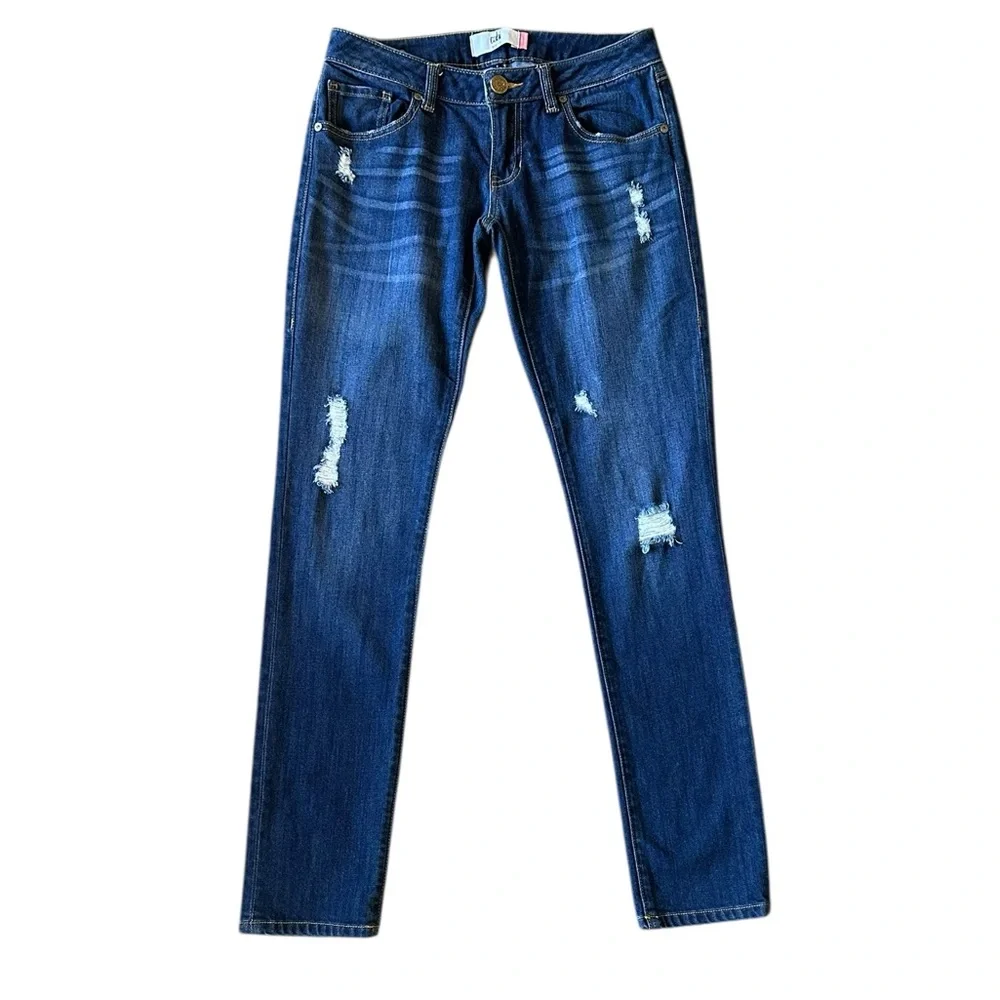 CABI Style #3045 Slim Boyfriend distressed stretch jeans size 0 - Picture 2 of 8